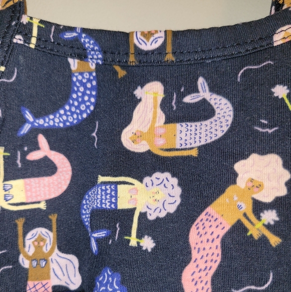 🧜♀️ Old Navy Blue Pink Mermaid Print Tank Dress Toddler Girls 12-18 Months 🆕️ - Picture 3 of 5